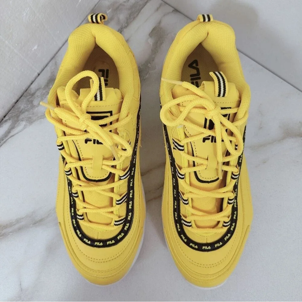 Fila Men's Ray Repeat Athletic Shoes Sneakers, Yellow, Sz 10.5